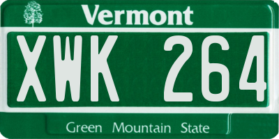 VT license plate XWK264
