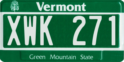 VT license plate XWK271