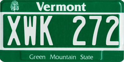 VT license plate XWK272