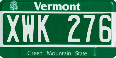 VT license plate XWK276