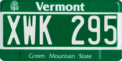VT license plate XWK295