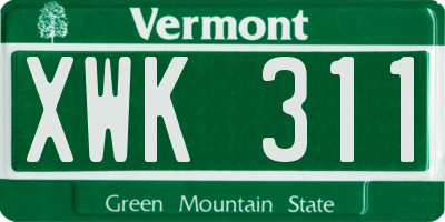 VT license plate XWK311