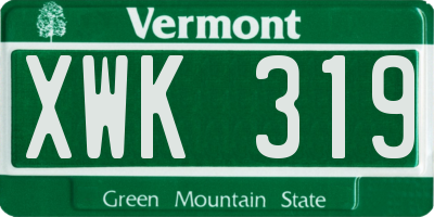 VT license plate XWK319