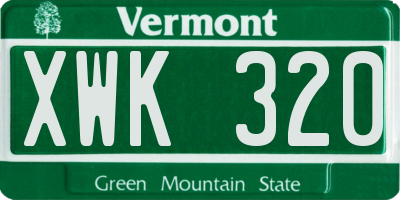 VT license plate XWK320
