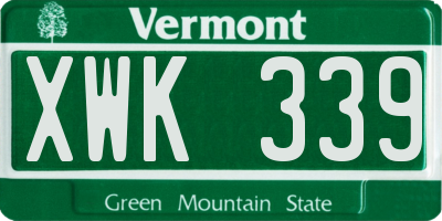 VT license plate XWK339