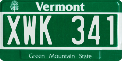 VT license plate XWK341