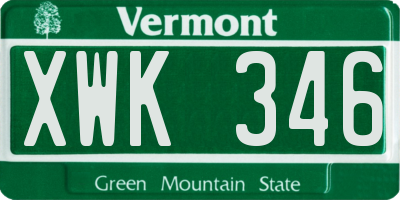 VT license plate XWK346