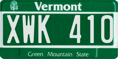 VT license plate XWK410