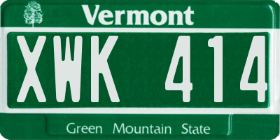 VT license plate XWK414