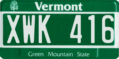 VT license plate XWK416