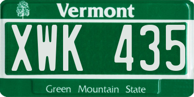 VT license plate XWK435