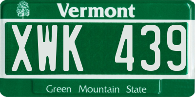 VT license plate XWK439