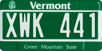 VT license plate XWK441
