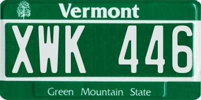 VT license plate XWK446