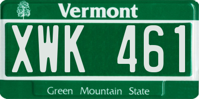 VT license plate XWK461