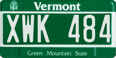 VT license plate XWK484