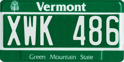 VT license plate XWK486