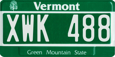 VT license plate XWK488
