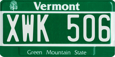 VT license plate XWK506