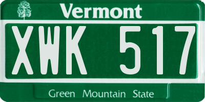 VT license plate XWK517