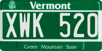 VT license plate XWK520
