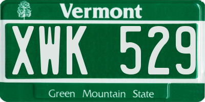 VT license plate XWK529