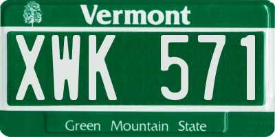 VT license plate XWK571
