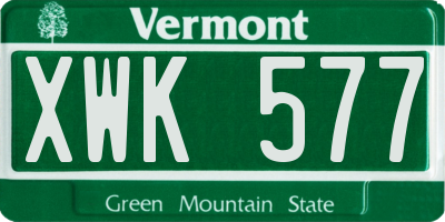 VT license plate XWK577