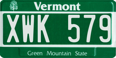 VT license plate XWK579