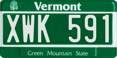 VT license plate XWK591