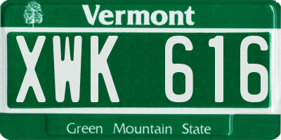 VT license plate XWK616