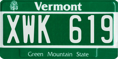 VT license plate XWK619