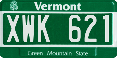 VT license plate XWK621