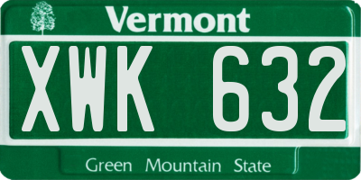 VT license plate XWK632