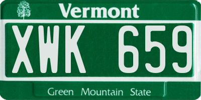 VT license plate XWK659
