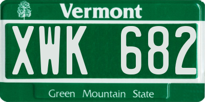 VT license plate XWK682