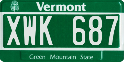 VT license plate XWK687