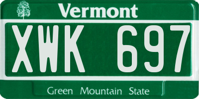 VT license plate XWK697