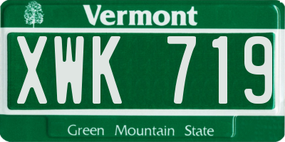 VT license plate XWK719