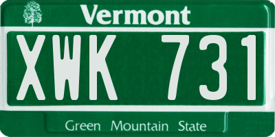 VT license plate XWK731