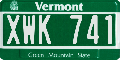 VT license plate XWK741
