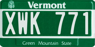 VT license plate XWK771