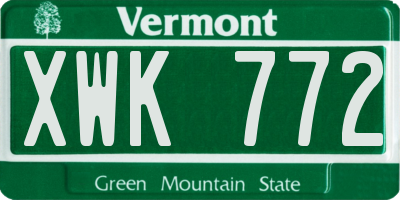 VT license plate XWK772