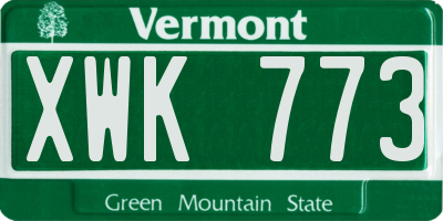 VT license plate XWK773