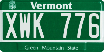 VT license plate XWK776