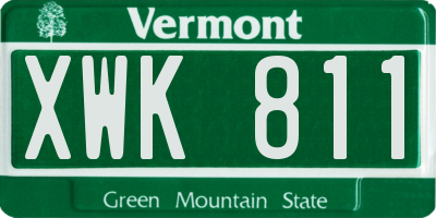 VT license plate XWK811