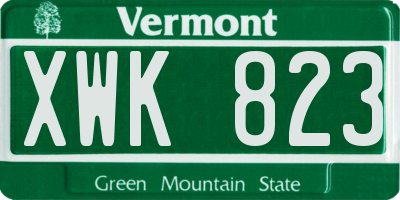 VT license plate XWK823