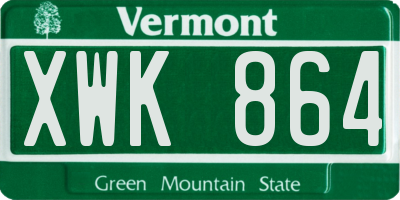VT license plate XWK864