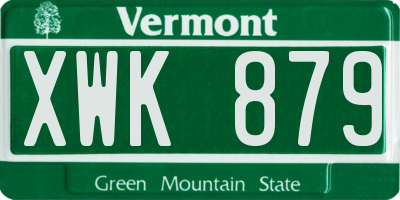 VT license plate XWK879