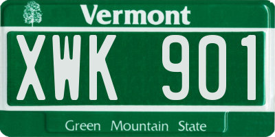 VT license plate XWK901